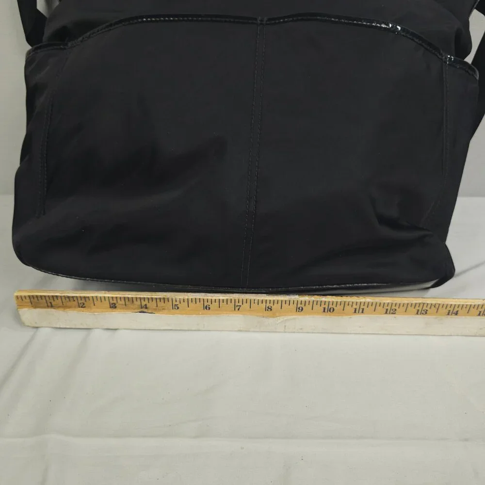 Kate Spade Diaper Bag Black Nylon Patent Leather with Changing Pad